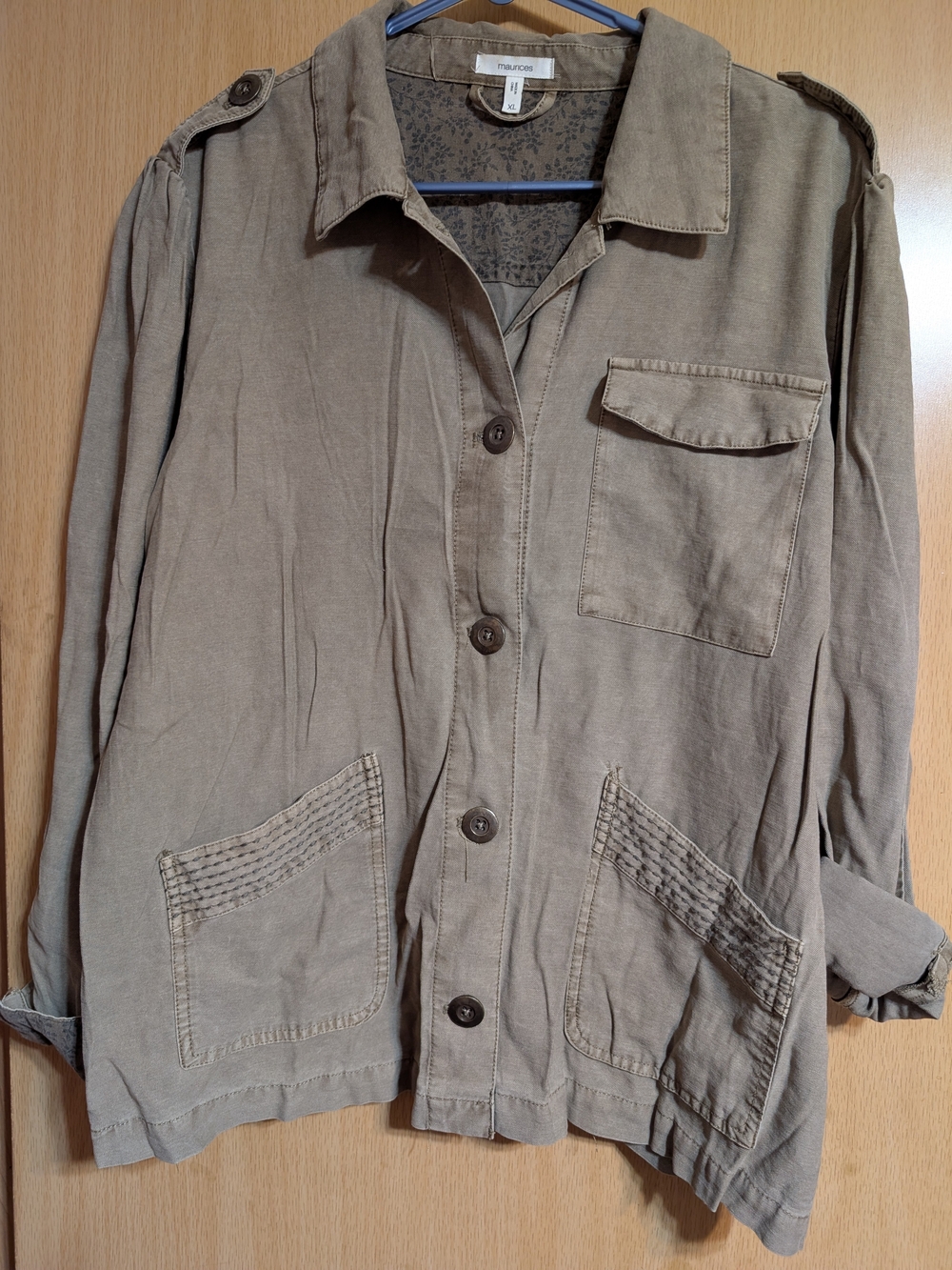 Maurices Olive-Tone Utility Shirt Jacket